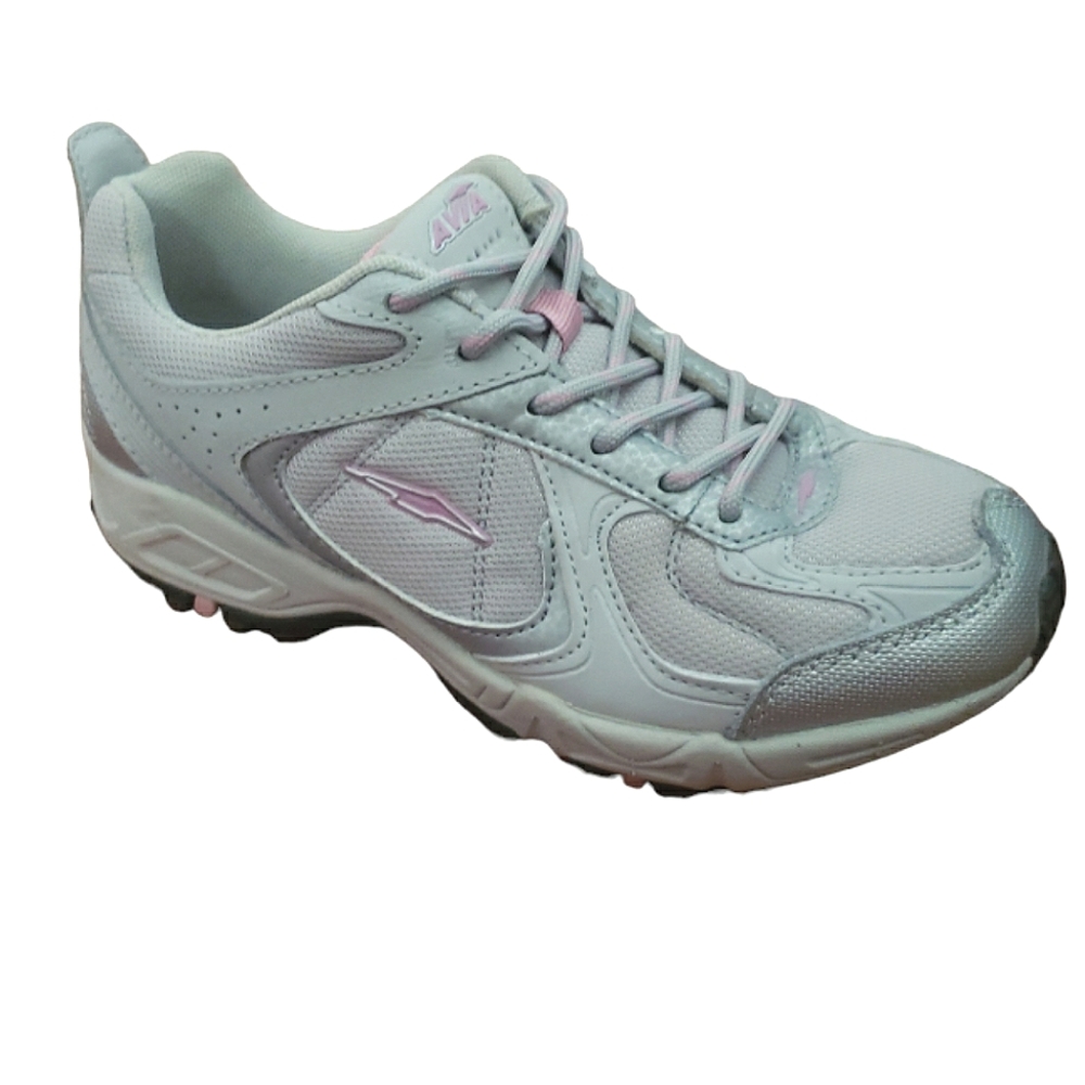 Avia Lightweight Baby Pink Silver Lace Up Athletic Shoes Running Sneakers 6.5